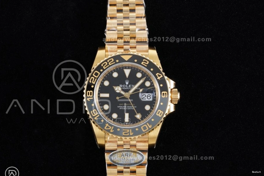 GRNR GMT Edition SH3285 Dial YG Master 126718 Bracelet New ARF on Jubilee Black II V2 Best 1204